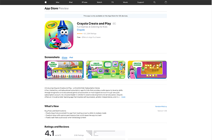 Crayola Create and Play by CRAYOLA