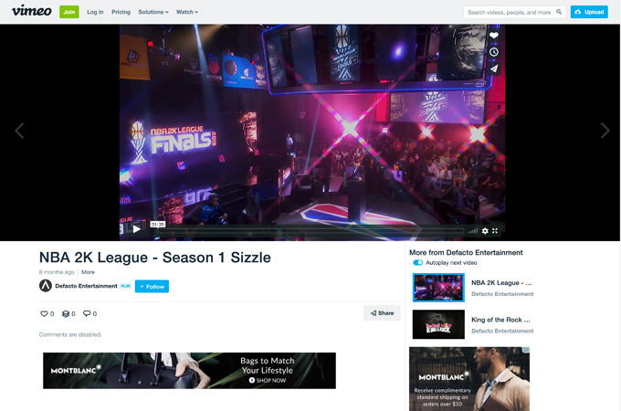 NBA 2K League Season 1 & 2 by Defacto Entertainment Inc.
