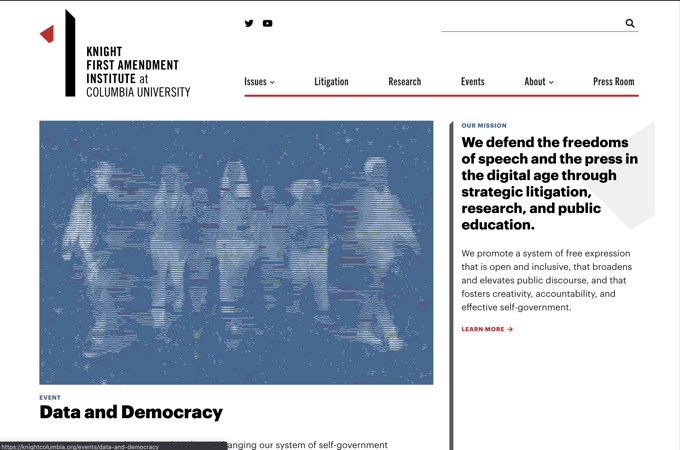 Knight First Amendment Institute Website by Tierra Innovation