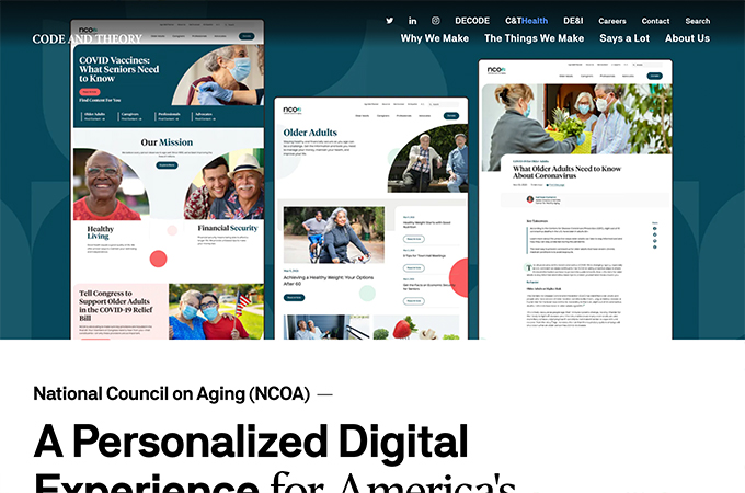 National Council on Aging (NCOA) — A Personalized Digital Experience for America's Older Adults by Code and Theory