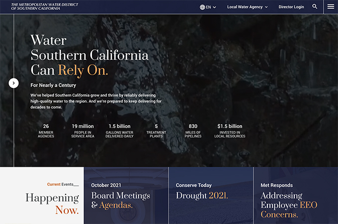 Metropolitan Water District of Southern California Website by Sensis