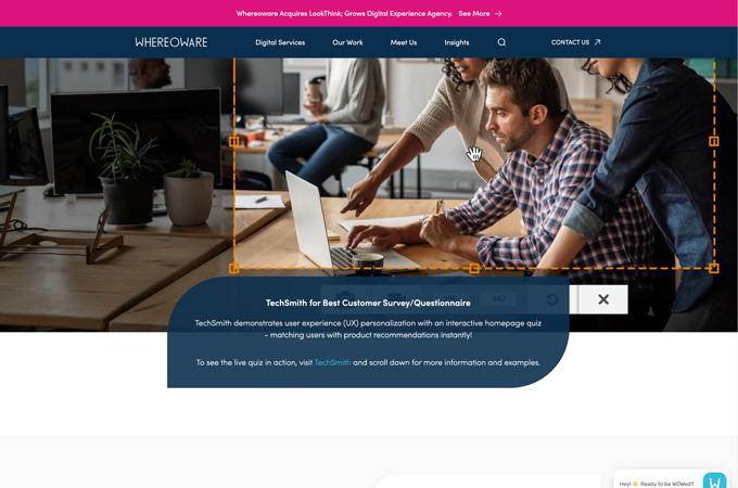 TechSmith Personalizes Product Discovery with Interactive Homepage Quiz by Whereoware