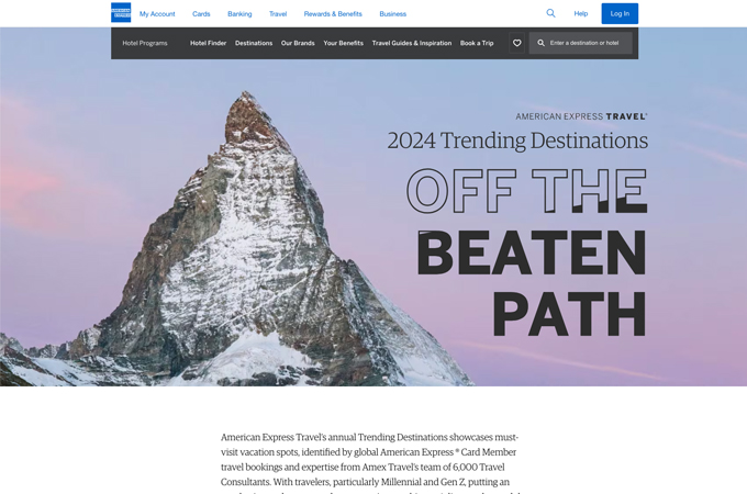 2024 Trending Destinations Editorial Digital Experience by The Agency at DCG ONE