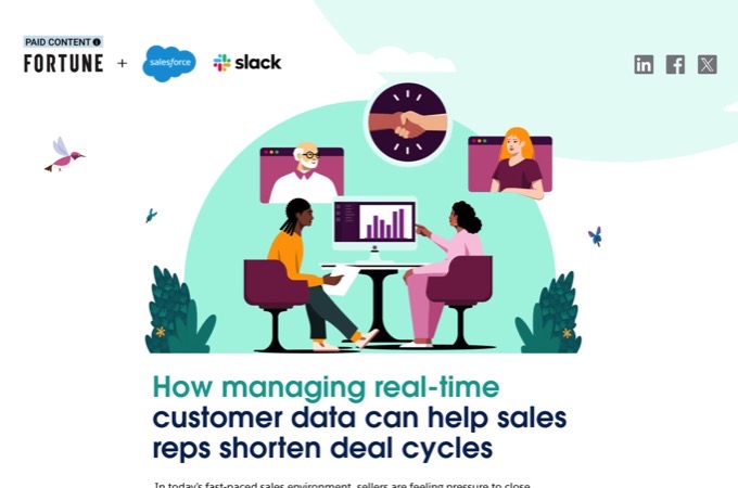 How managing real-time customer data can help sales reps shorten deal cycles by Fortune Brand Studio