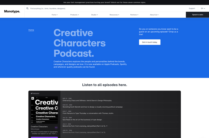 Creative Characters Podcast by Monotype by ThoughtLDR