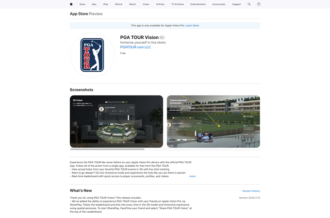PGA TOUR Vision by Work & Co, part of Accenture Song