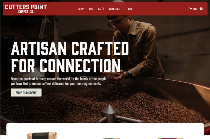 Cutters Point Coffee Website by Rusty George