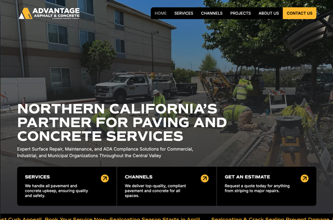 Advantage Asphalt website by Rusty George