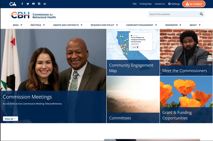 Commission for Behavioral Health Website Development by Capitol Tech Solutions