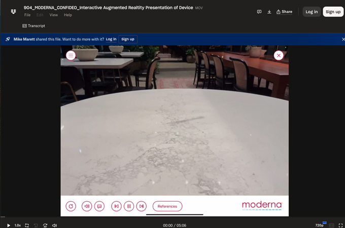 MODERNA Augmented Reality Presentation of Device by Confideo
