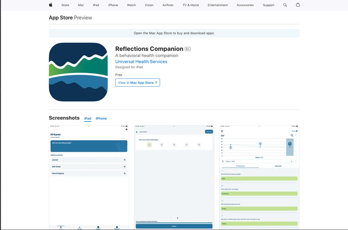 Optimizing the Reflections Behavioral Health Companion App for Patients by Modea