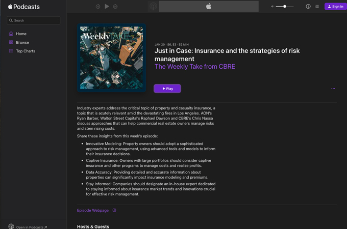 The Weekly Take from CBRE | Insurance & Risk Mitigation Now by CBRE