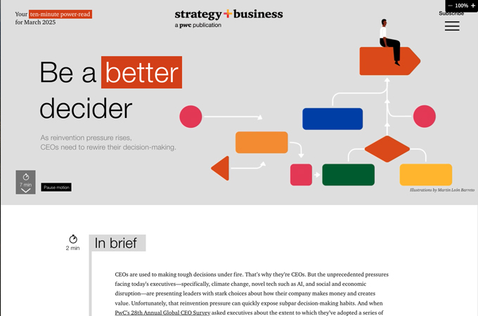 Be a better decider by PwC's strategy+business
