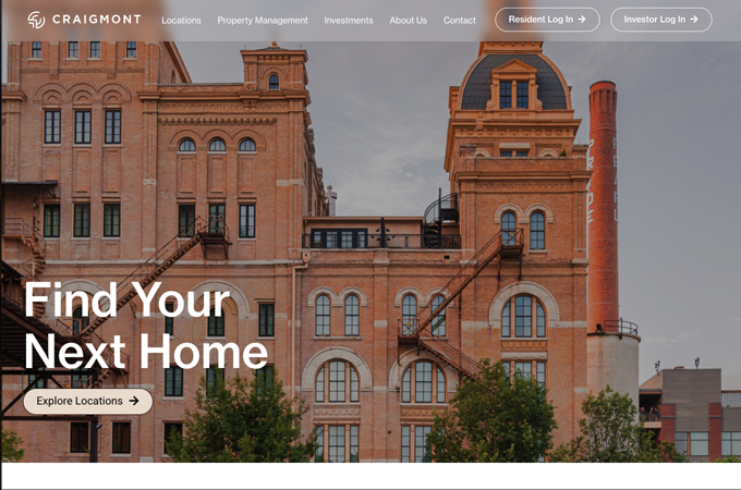 Craigmont Multifamily Investments & Property Management Website by Tribu Creative