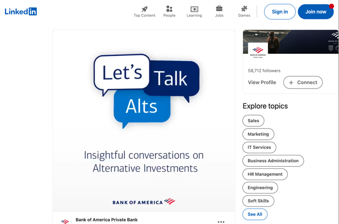 Let's talk Alternative Investments by Bank of America - Enterprise Creative Solutions