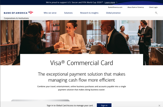 Visa Commerical Credit Card  - Making busines easier by Bank of America - Enterprise Creative Solutions