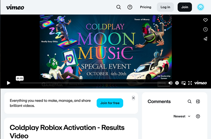 Moon Music Lands on Roblox: Coldplay Reels in the Next Generation of Fans by Gamefam