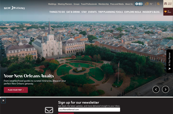 New Orleans & Company Website by Granicus Destinations