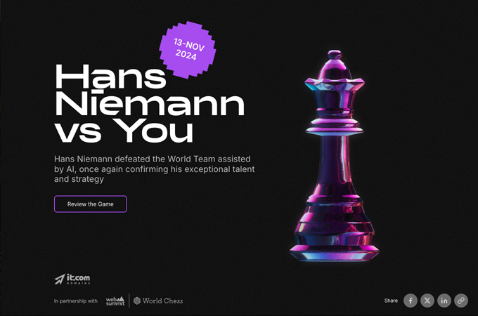 Hans Niemann vs. You: Largest AI-Powered Online Chess Game Between the World and the Grandmaster by it.com Domains