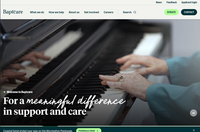 Baptcare website by August