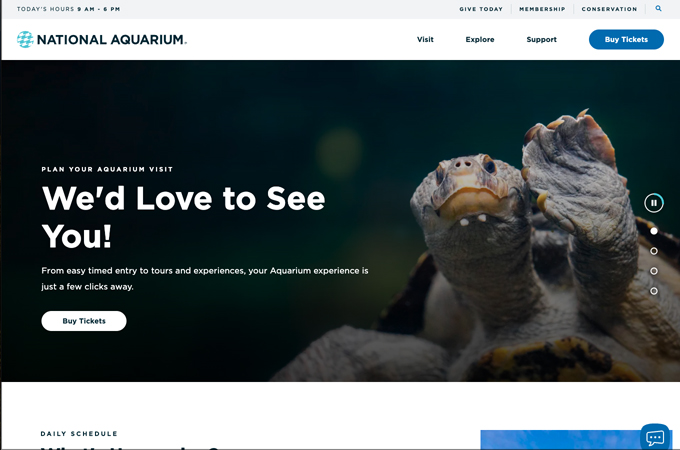 The National Aquarium Website by A&T Integrated, Inc.