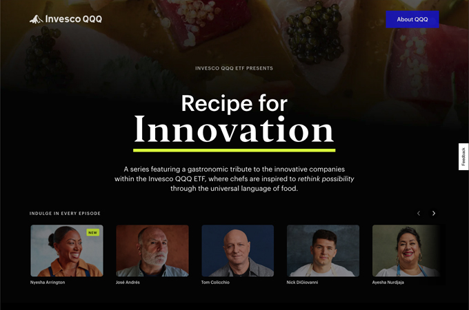 Invesco QQQ: Recipe for Innovation Digital Experience by Invesco