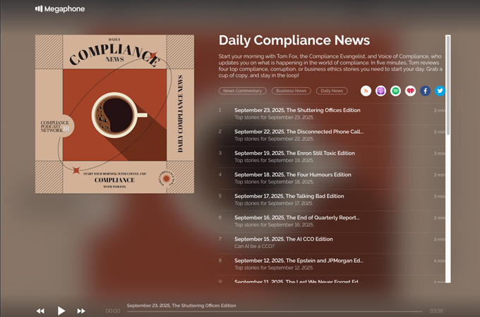 Sunday Book Review by Compliance Podcast Nework