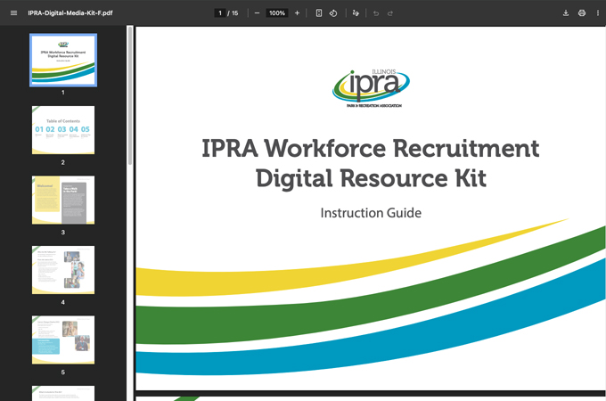Illinois Park and Recreation Association (IPRA) Digital Media Kit for Association Members by Street Level Studio