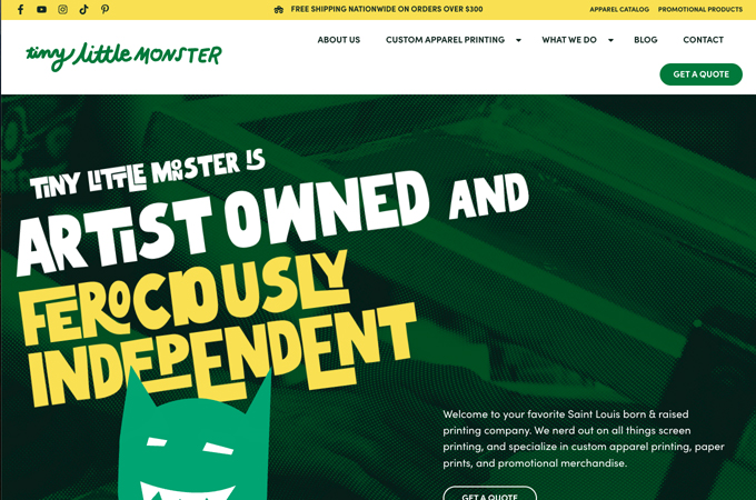 Tiny Little Monster Website by Seafoam