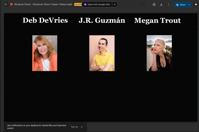 Museum Tours: Voiceover Demo Teaser Videos by J.R. Guzmán VO