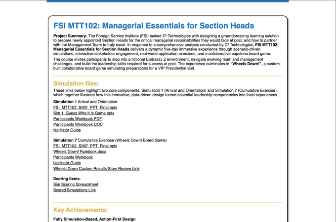 FSI MTT102: Managerial Essentials for Section Heads by C² Technologies Inc.