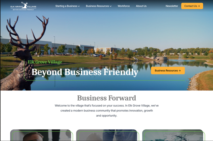 Elk Grove Economic Development Site Redesign by Village of Elk Grove