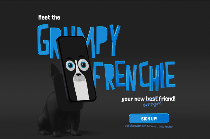 Grumpy Frenchie by Black Rainbow
