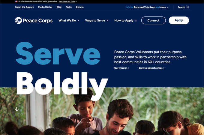 Peace Corps Website Refresh by Crosby Marketing Communications