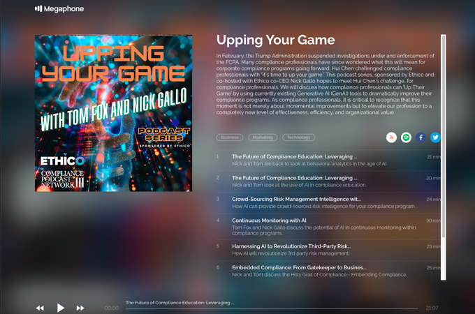Upping Your Game by Compliance Podcast Nework
