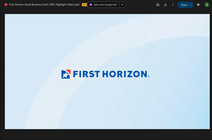Small Business Cash Offer by First Horizon Bank