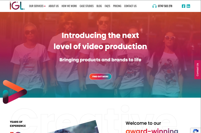 IGL Films Website by Link digital