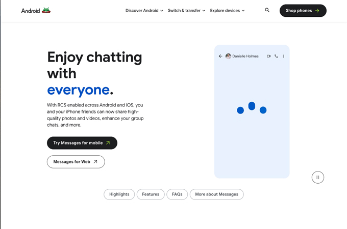 Google Messages Website by Work & Co, part of Accenture Song