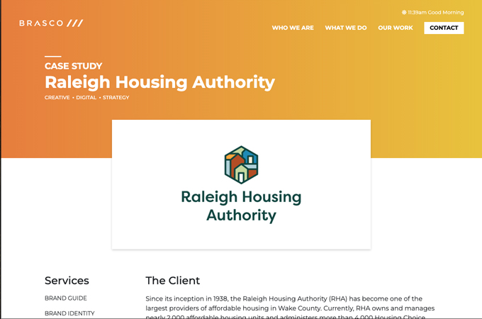 Raleigh Housing Authority Website by Brasco ///
