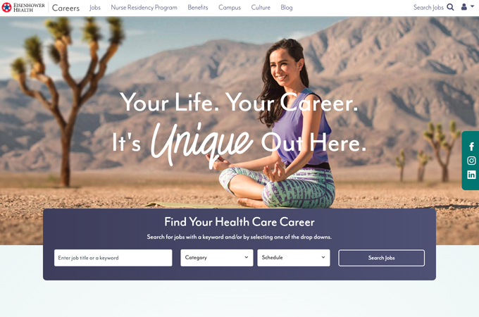Eisenhower Health Careers Website by L7 Creative