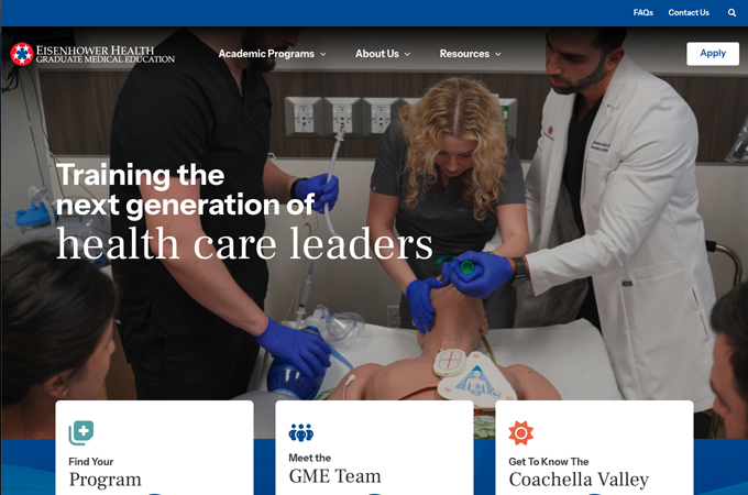 Eisenhower Health Graduate Medical Education Website by L7 Creative