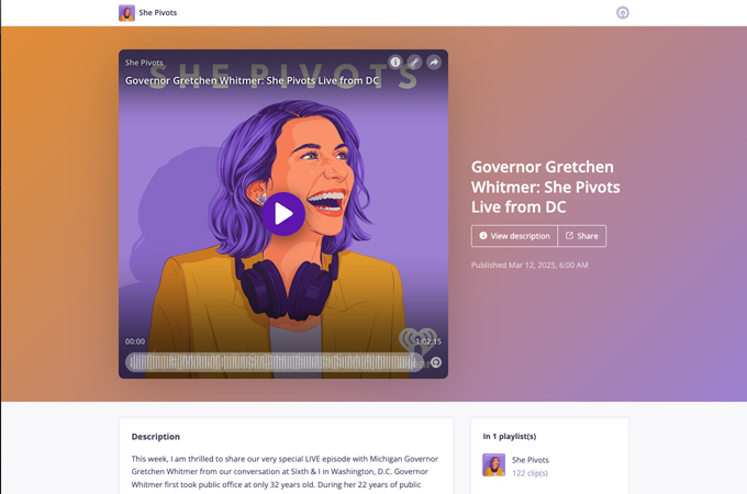 Governor Gretchen Whitmer: She Pivots Live from DC by She Pivots