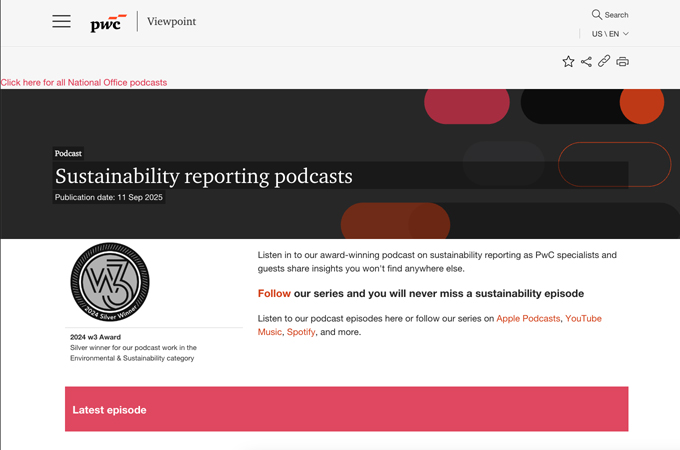 Sustainability now – PwC's accounting podcast by PwC