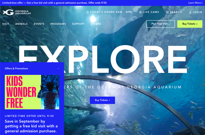 Georgia Aquarium, Website Redesign by Alloy