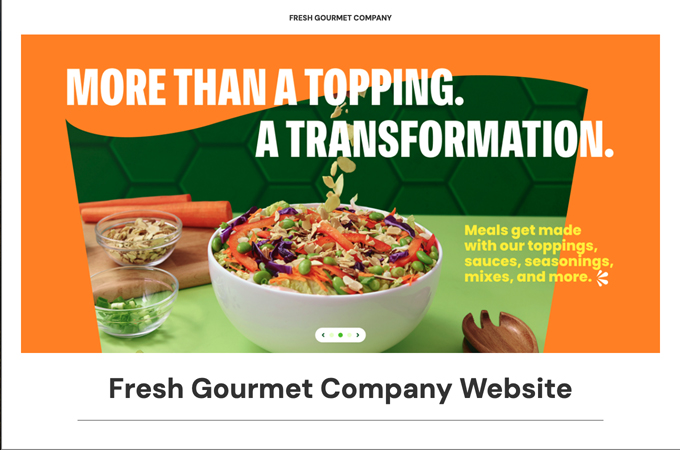 Fresh Gourmet Company Website Redesign by 270B