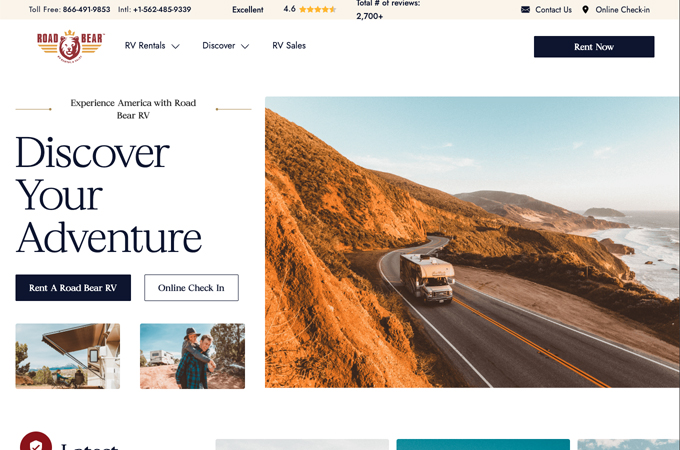 Road Bear RV: Luxury Motorhome, Camper & RV Rentals by E-Cubed