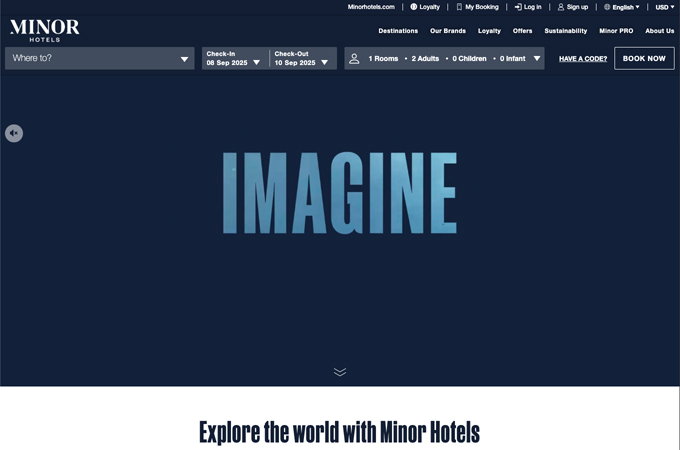 Minor Hotels: Website Redesign by Minor Hotel Group Limited