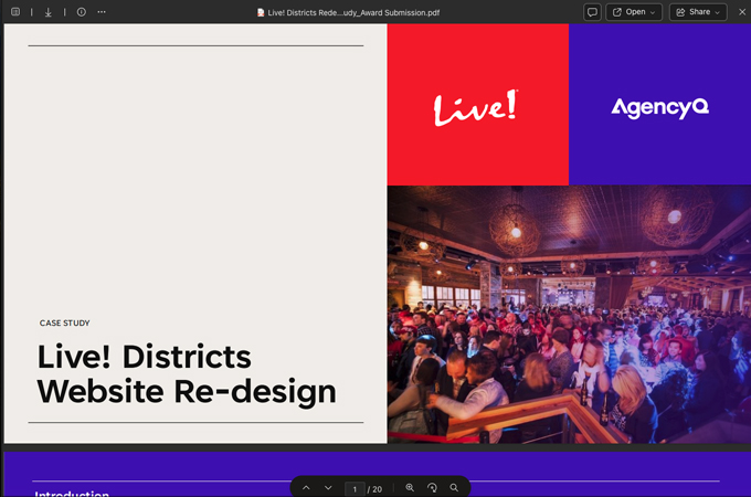 Live! Districts website redesign by AgencyQ