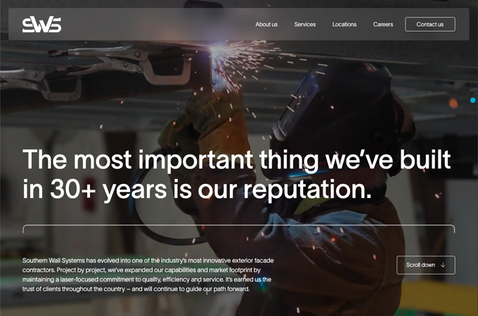 Southern Wall Systems Website by Brown Bag Marketing, Inc