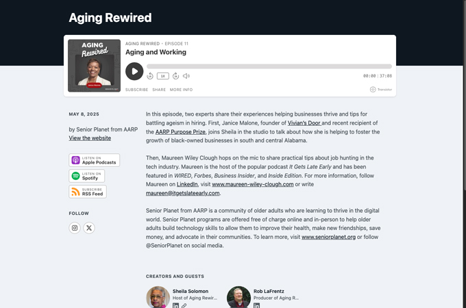 Episode 4: Aging and Working by Older Adults Technology Services (OATS) from AARP